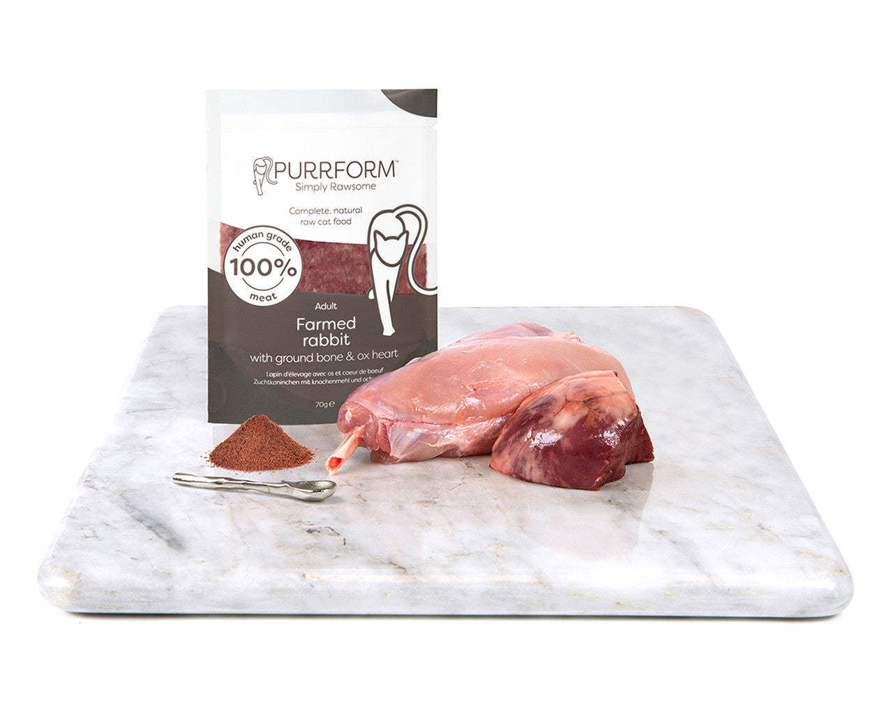 Purrform Farmed Rabbit & Ground Bone with Ox Heart 6 x 70g