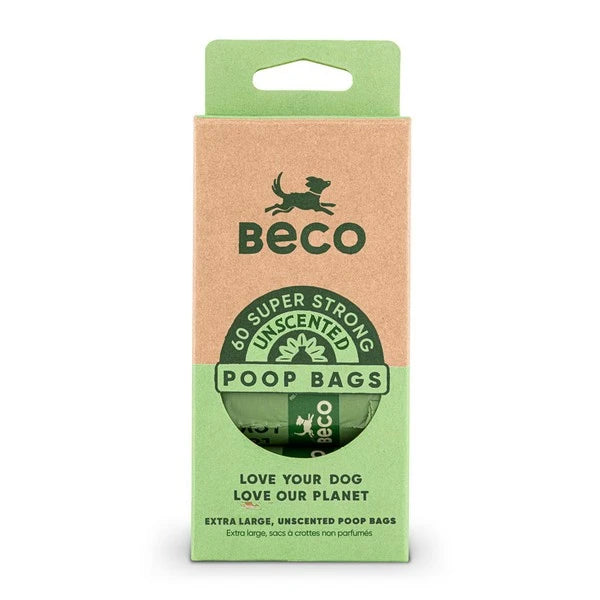 Beco Poo Bag Rolls Unscented 4 Rolls (60 Bags)