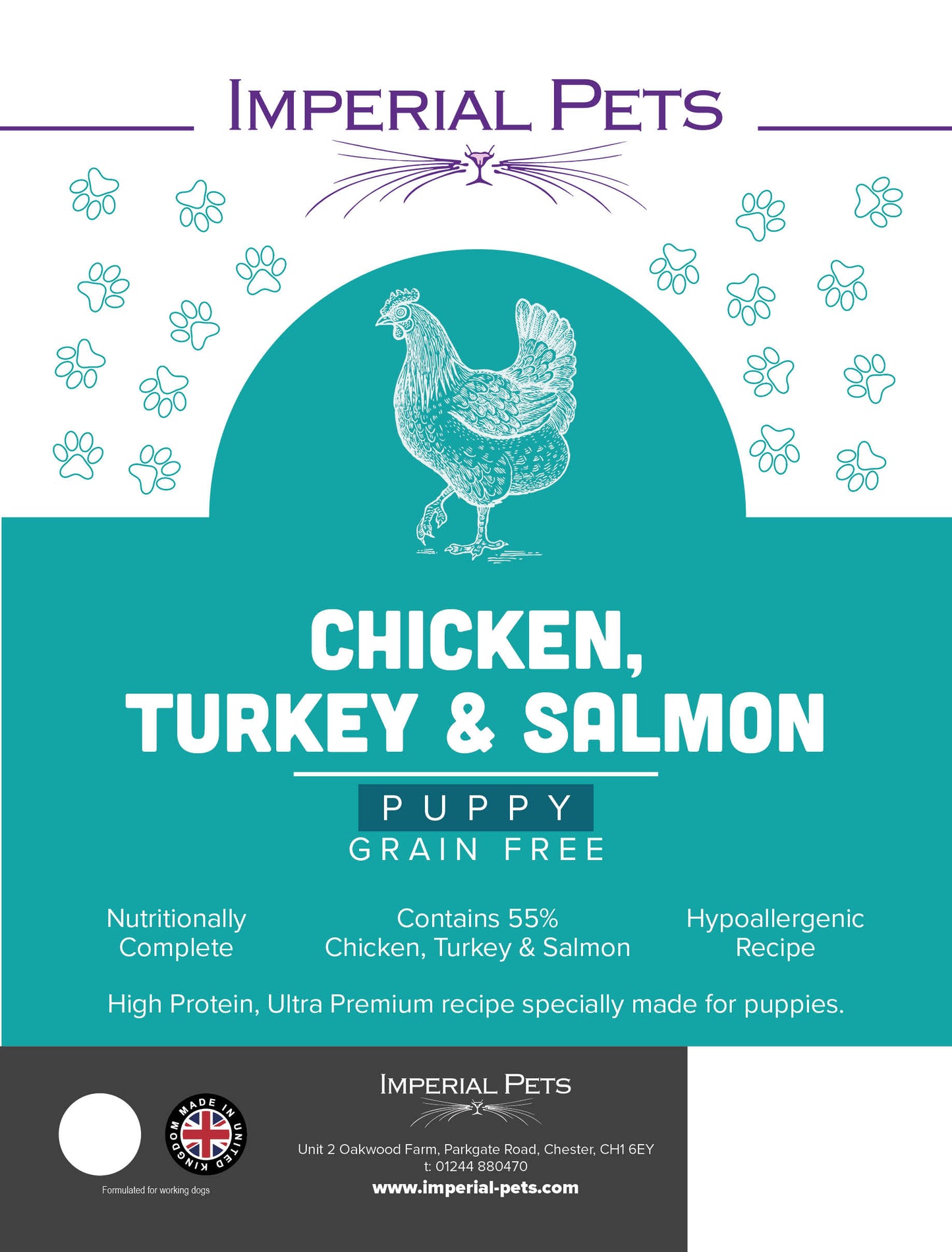 Imperial Pets Puppy Grain Free Chicken, Turkey & Salmon