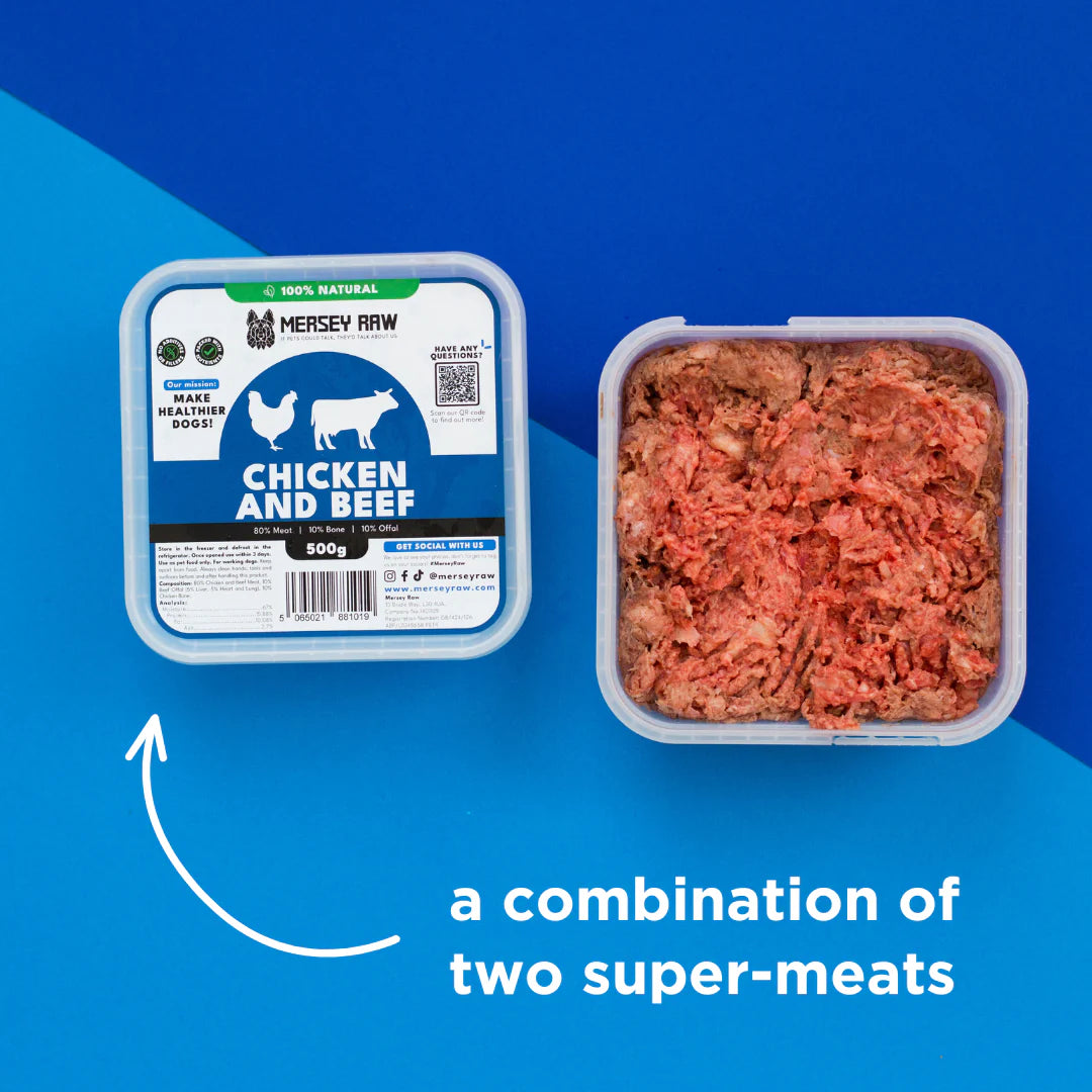 Mersey Raw Chicken & Beef 500g