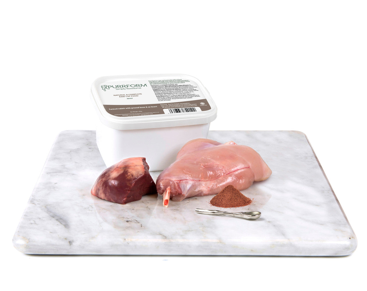 Purrform ADULT Farmed Rabbit with Ground Bone & Ox Heart 450g