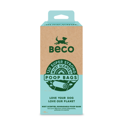 Beco Poo Bag Rolls Mint Scented (120 Bags)
