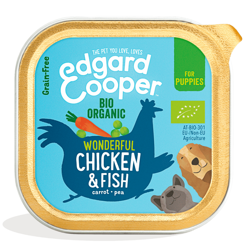 Edgard Cooper Organic Chicken & Fish Cup for Puppies 17x100g