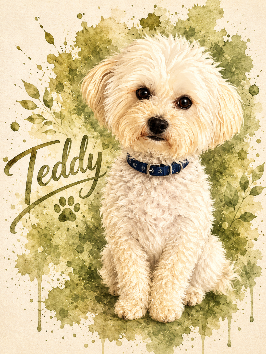 Personalised Pet Portrait Print with Frame