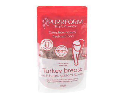 Purrform Turkey Breast with Heart & Liver 300g