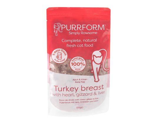 Purrform Turkey Breast with Heart & Liver 300g