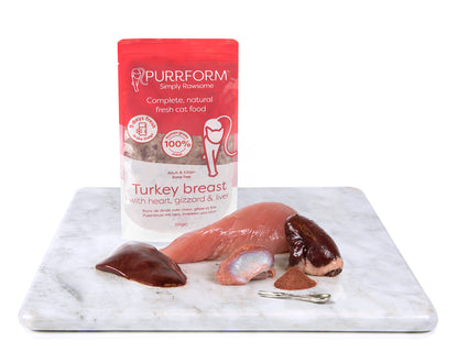 Purrform Turkey Breast with Heart & Liver 300g