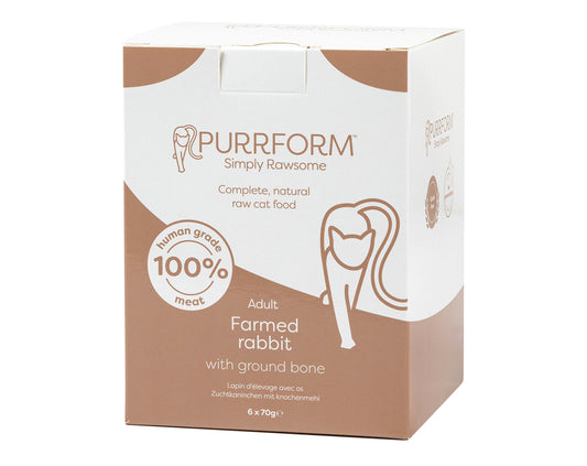 Purrform Farmed Rabbit & Ground Bone 6 x 70g