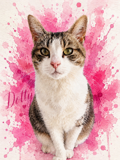 Personalised Pet Portrait Print with Frame
