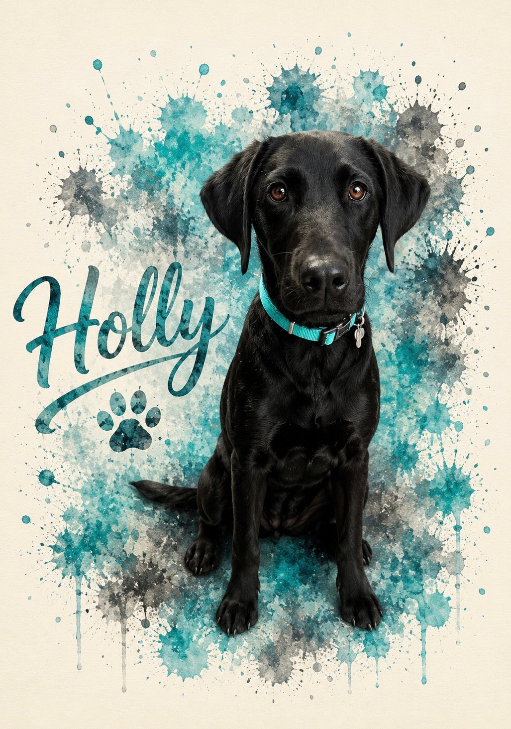 Personalised Pet Portrait Print with Frame