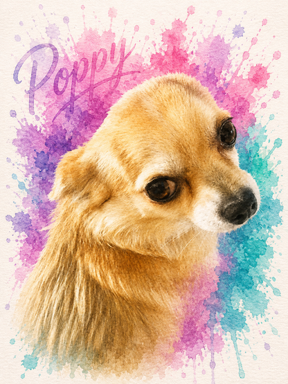 Personalised Pet Portrait Print with Frame