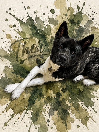 Personalised Pet Portrait Print with Frame