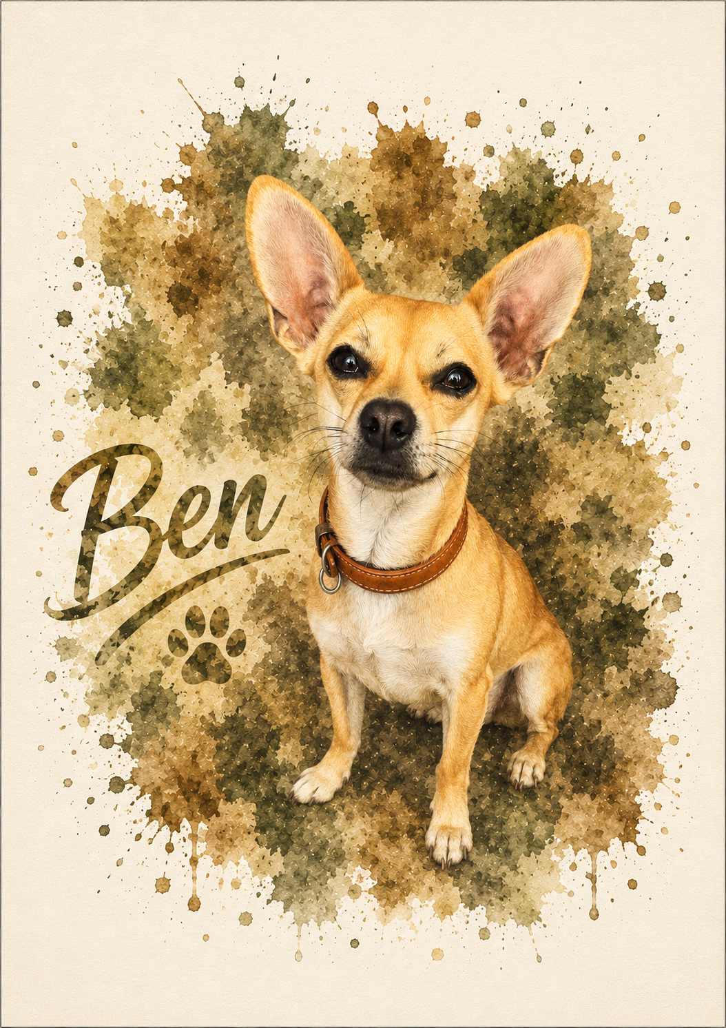 Personalised Pet Portrait Print with Frame