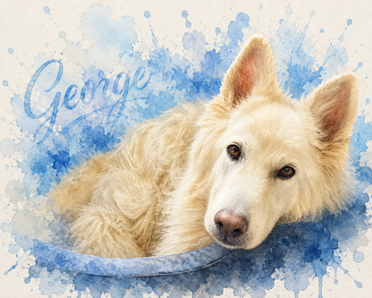Personalised Pet Portrait Print with Frame