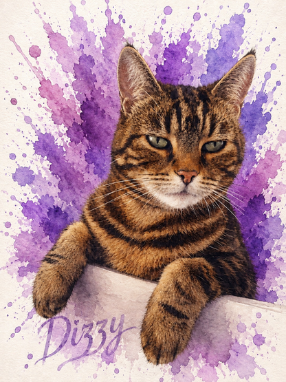 Personalised Pet Portrait Print with Frame