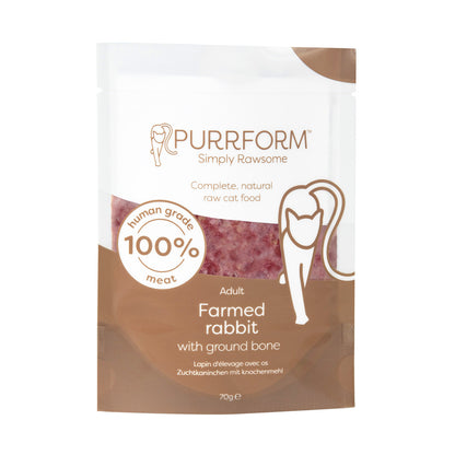 Purrform Farmed Rabbit & Ground Bone 6 x 70g