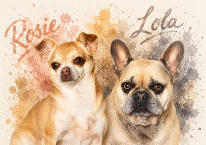 Personalised Pet Portrait Print with Frame