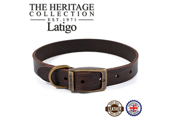 Ancol Latigo Havana Leather Collar Size 3 (28-36cm)