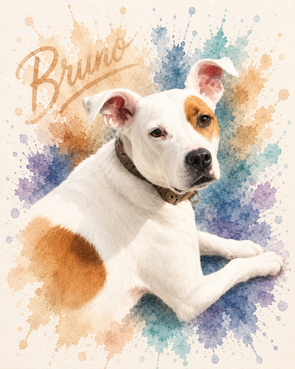 Personalised Pet Portrait Print with Frame