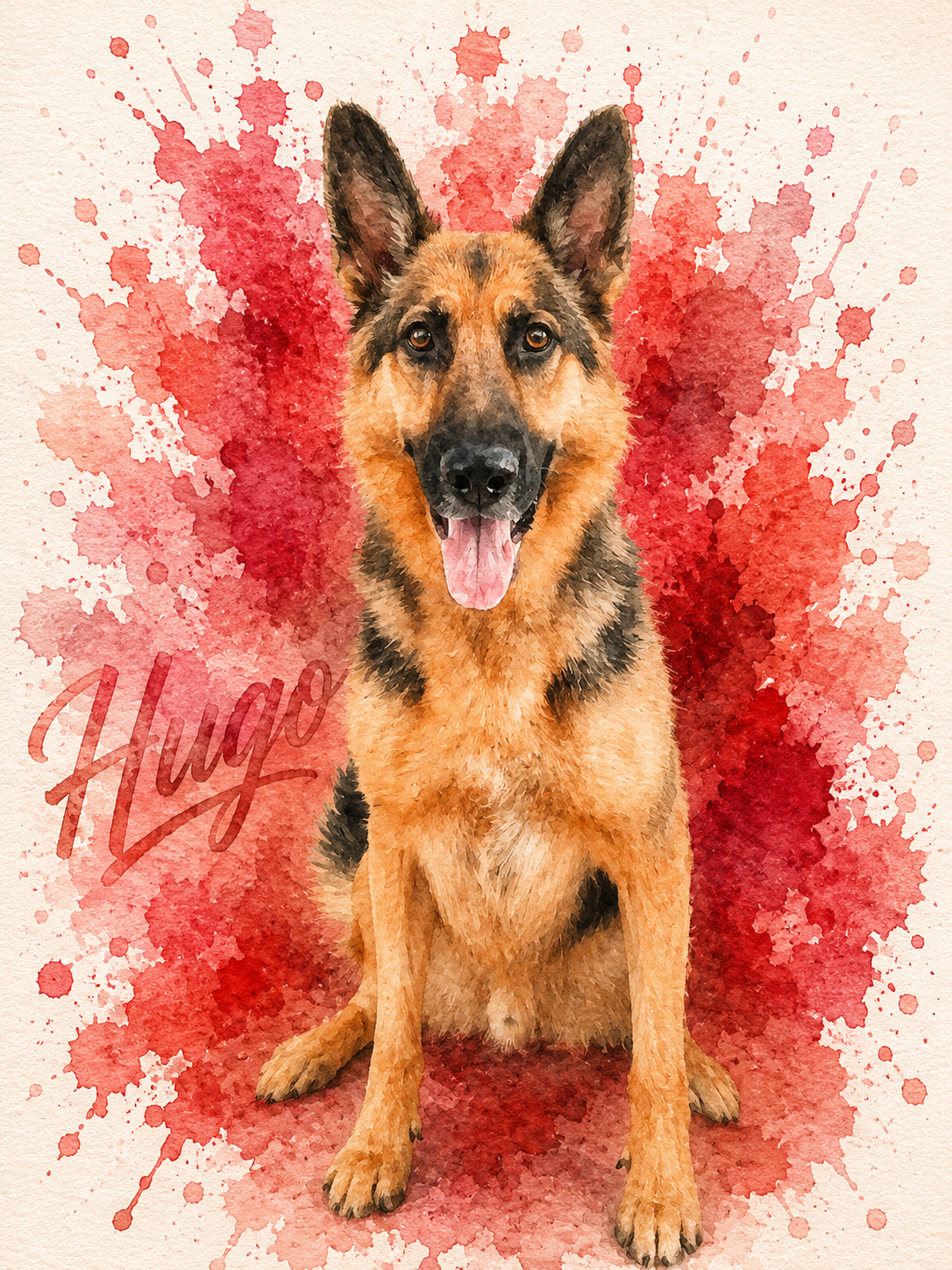 Personalised Pet Portrait Print with Frame