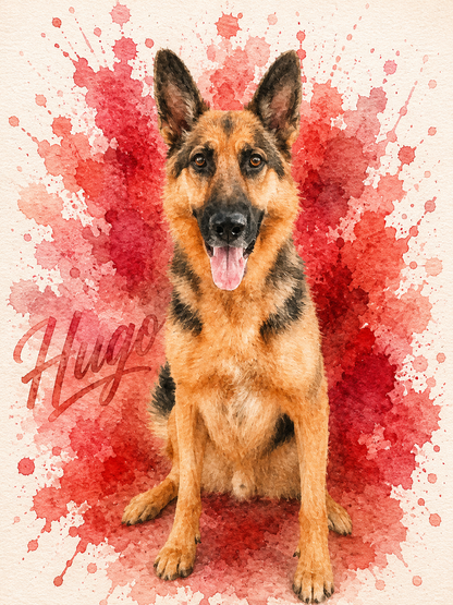 Personalised Pet Portrait Print with Frame