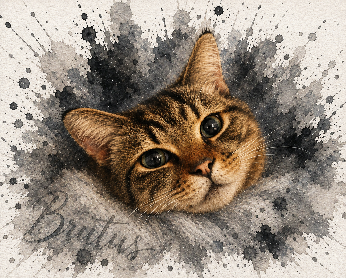 Personalised Pet Portrait Print with Frame