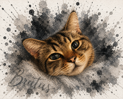 Personalised Pet Portrait Print with Frame