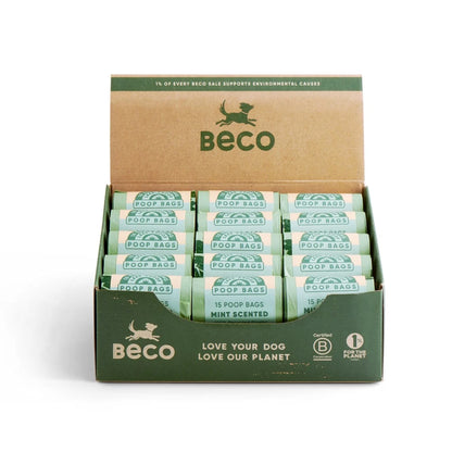 Beco Poo Bags Mint Scented Single Rolls (15 Bags)