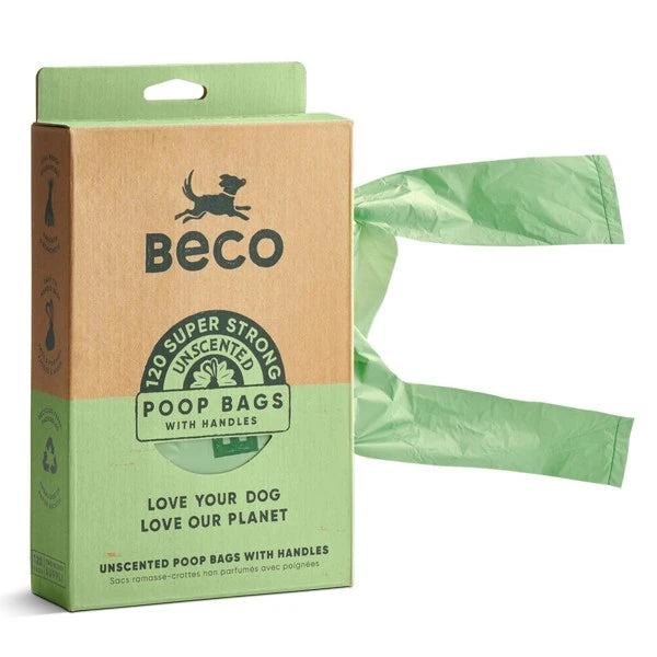 Beco Poo Bags with Tie Handles Unscented (120 bags)