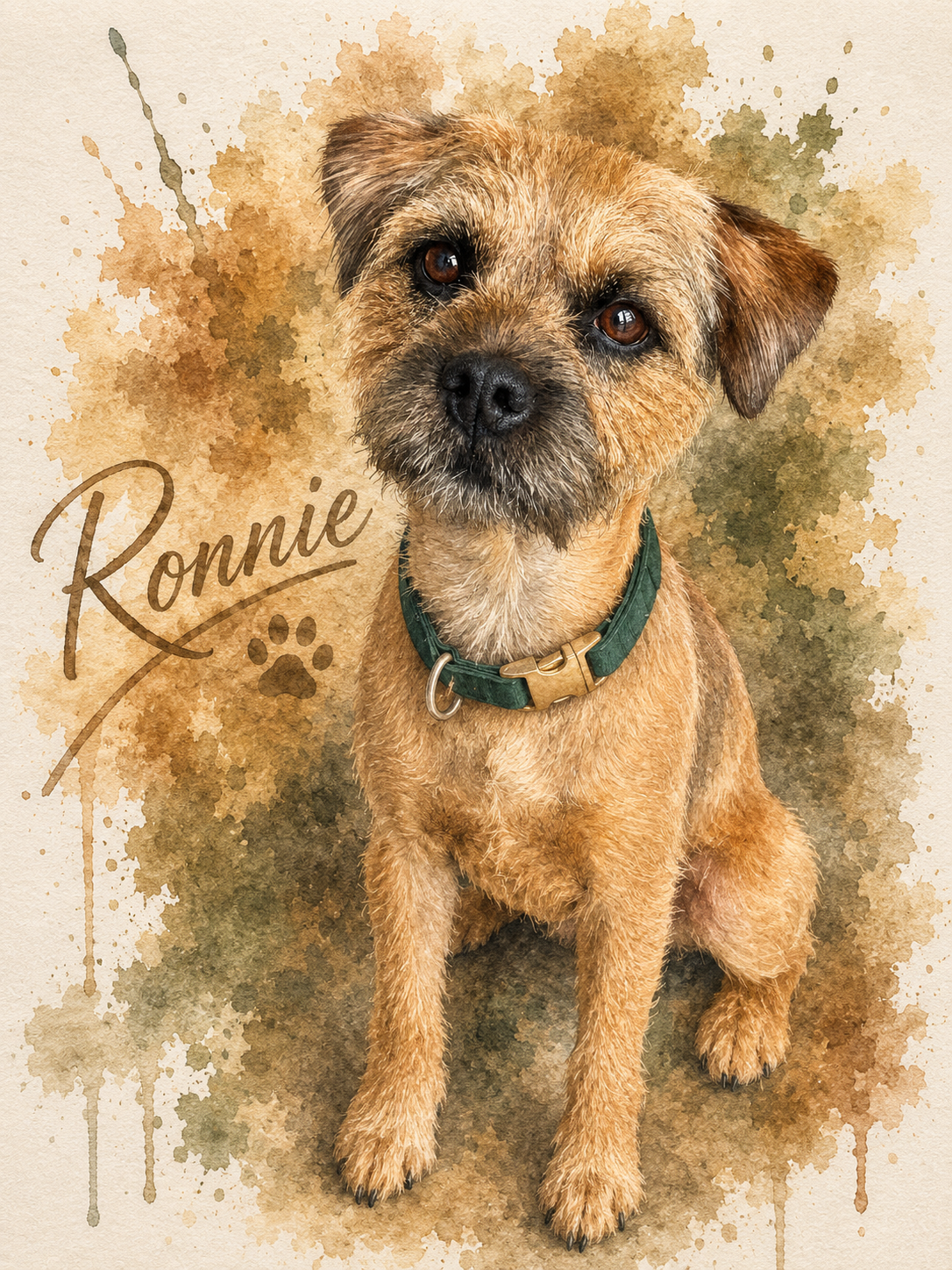 Personalised Pet Portrait Print with Frame