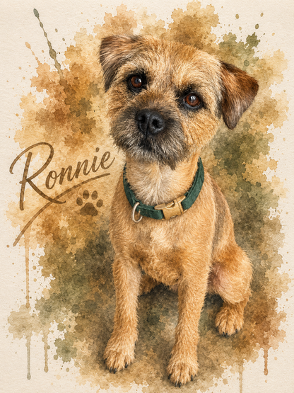 Personalised Pet Portrait Print with Frame