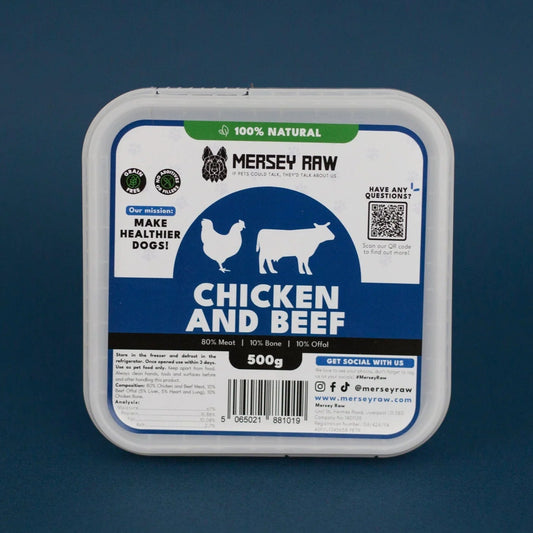 Mersey Raw Chicken & Beef 500g