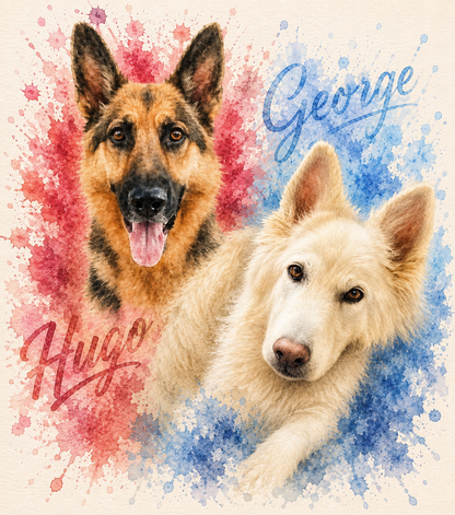 Personalised Pet Portrait Print with Frame