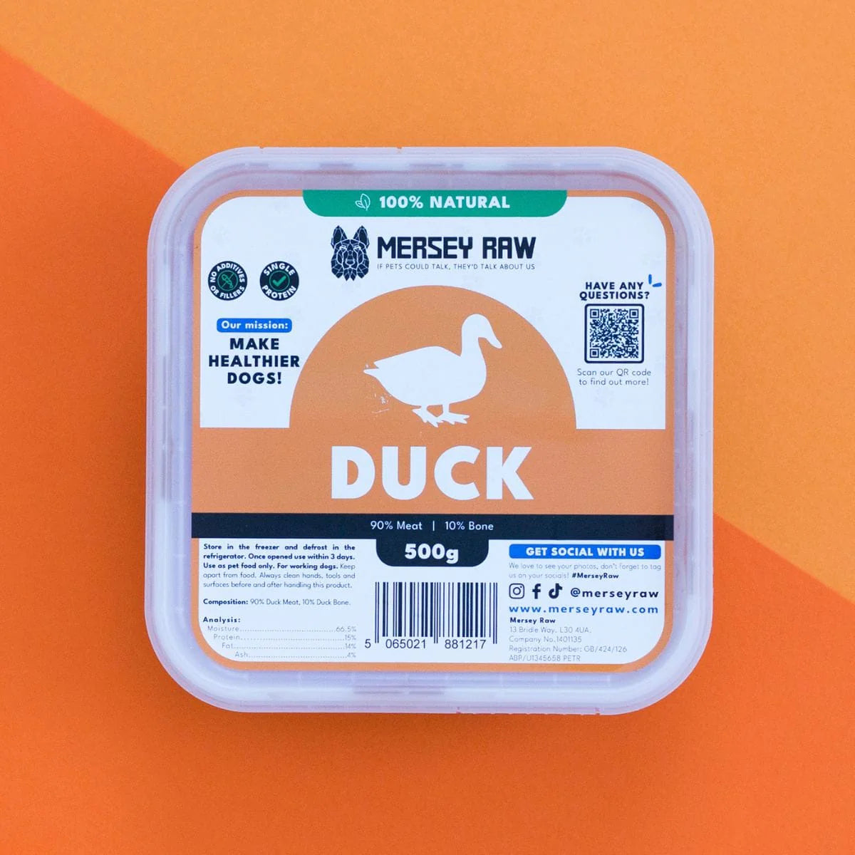 Mersey Raw Duck 500g