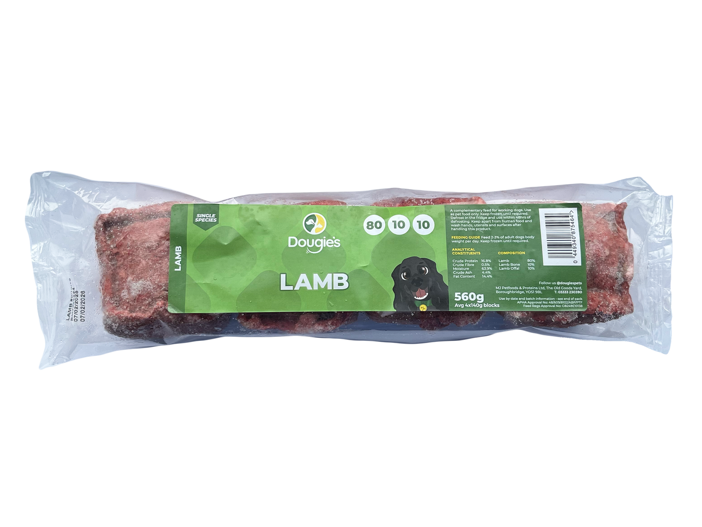 Dougies Lamb Single Species 560g (4 x 140g)