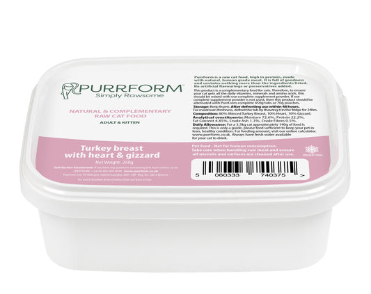 Purrform Turkey with Heart & Gizzard 250g