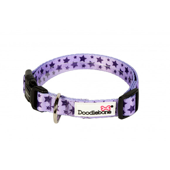 Doodlebone Originals Pattern Collar - Violet Stars