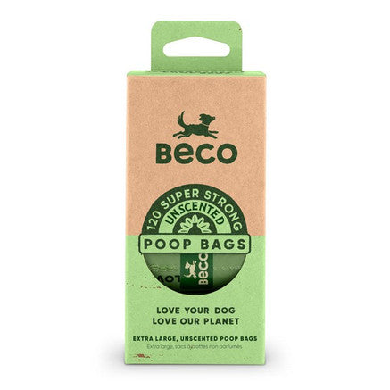 Beco Poo Bag Rolls Unscented 8 Rolls (120 bags)