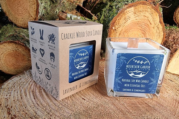 Mountain Garden Natural Soy Wax Large Candle - Lavender & Lemongrass
