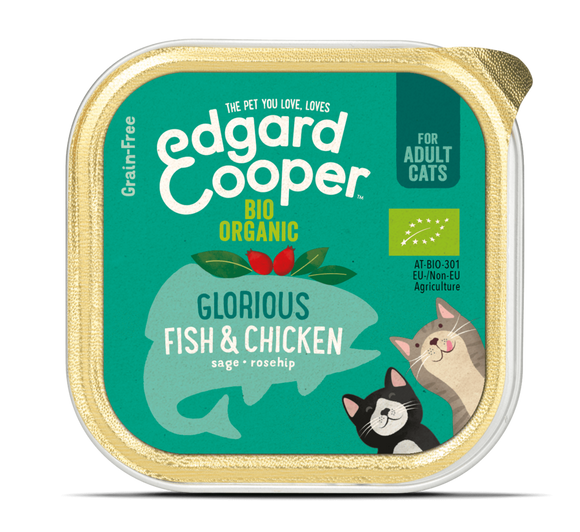 Edgard Cooper Organic Fish & Organic Chicken Cup for Cats 19x85g