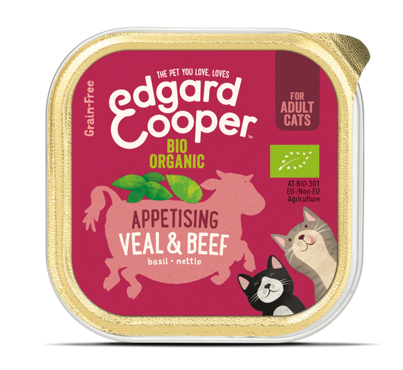 Edgard Cooper Organic Veal & Organic Beef Cup for Cats 19x85g