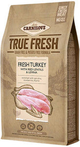 Carnilove True Fresh - Fresh Turkey With Red Lentils & Lemna 1.4kg