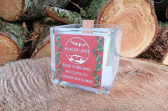 Mountain Garden Natural Soy Wax Candle - Cinnamon With Rosewood