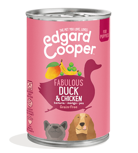 Edgard Cooper Duck & Chicken Can for Puppies 6x400g
