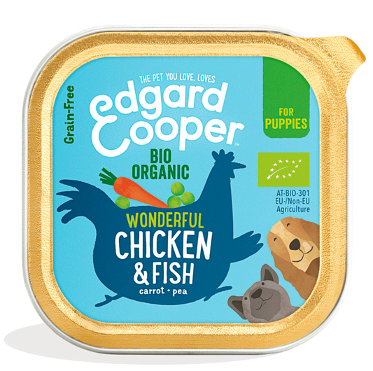 Edgard Cooper Organic Chicken & Fish Cup for Puppies 17x100g
