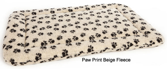 P&L Rectangular Fleece Cushion Pad Paw Print Beige
