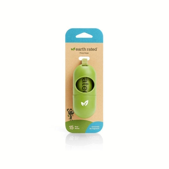 Earth Rated Poop Bag Dispenser With 15 Unscented Bags