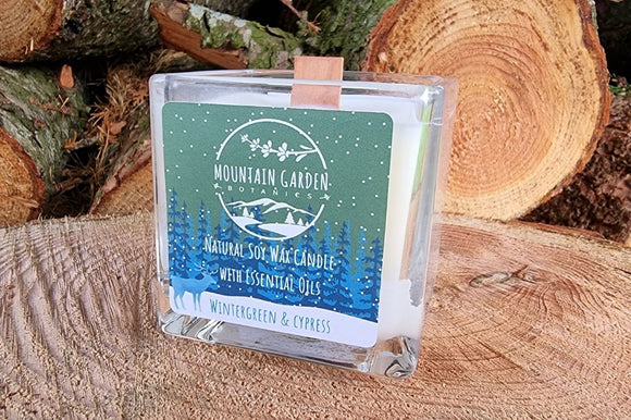 Mountain Garden Natural Soy Wax Candle - Wintergreen & Cypress