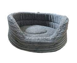 Hemmo & Co Grey Cord Oval Bed XL
